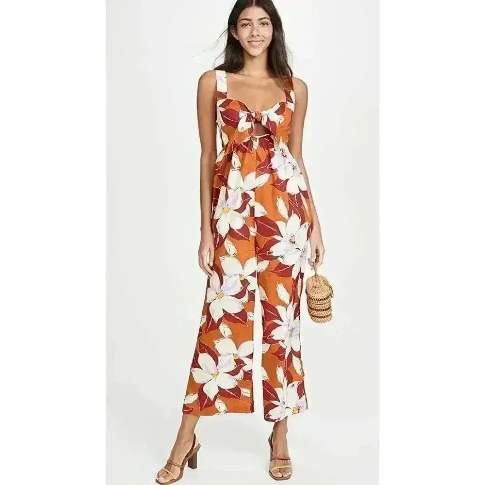 Madewell Tie Front Wide Leg Jumpsuit‎ Size XS